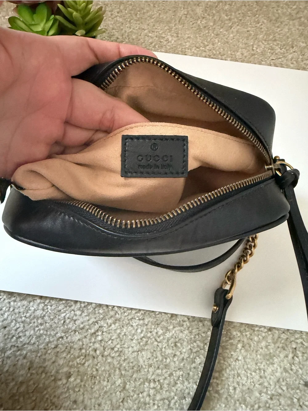 Authentic Gucci GG Marmont Small Camera Bag | Black Matelassé Leather | Excellen